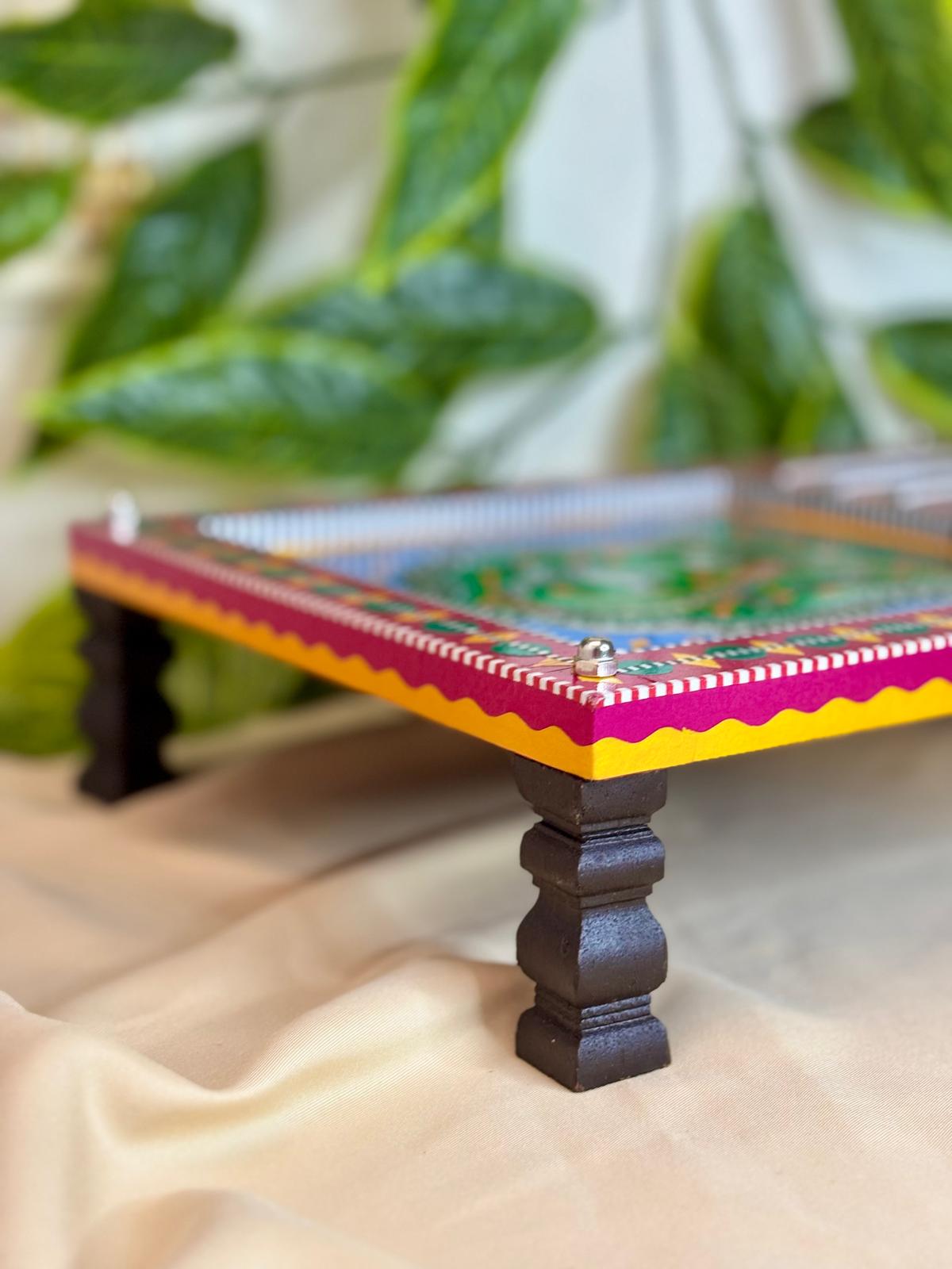 Miniature Truck Art Charpaye – Vibrant Hand-Painted Bed Centerpiece for Events