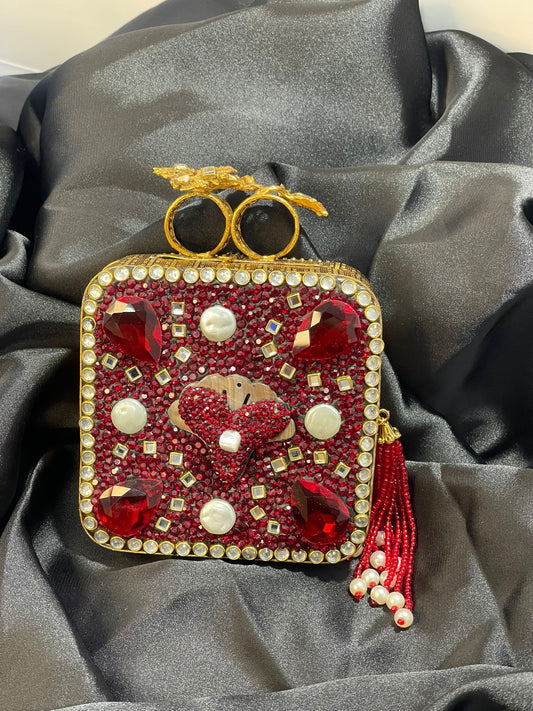 Dual-Sided Turkish Clutch – Red & Blue