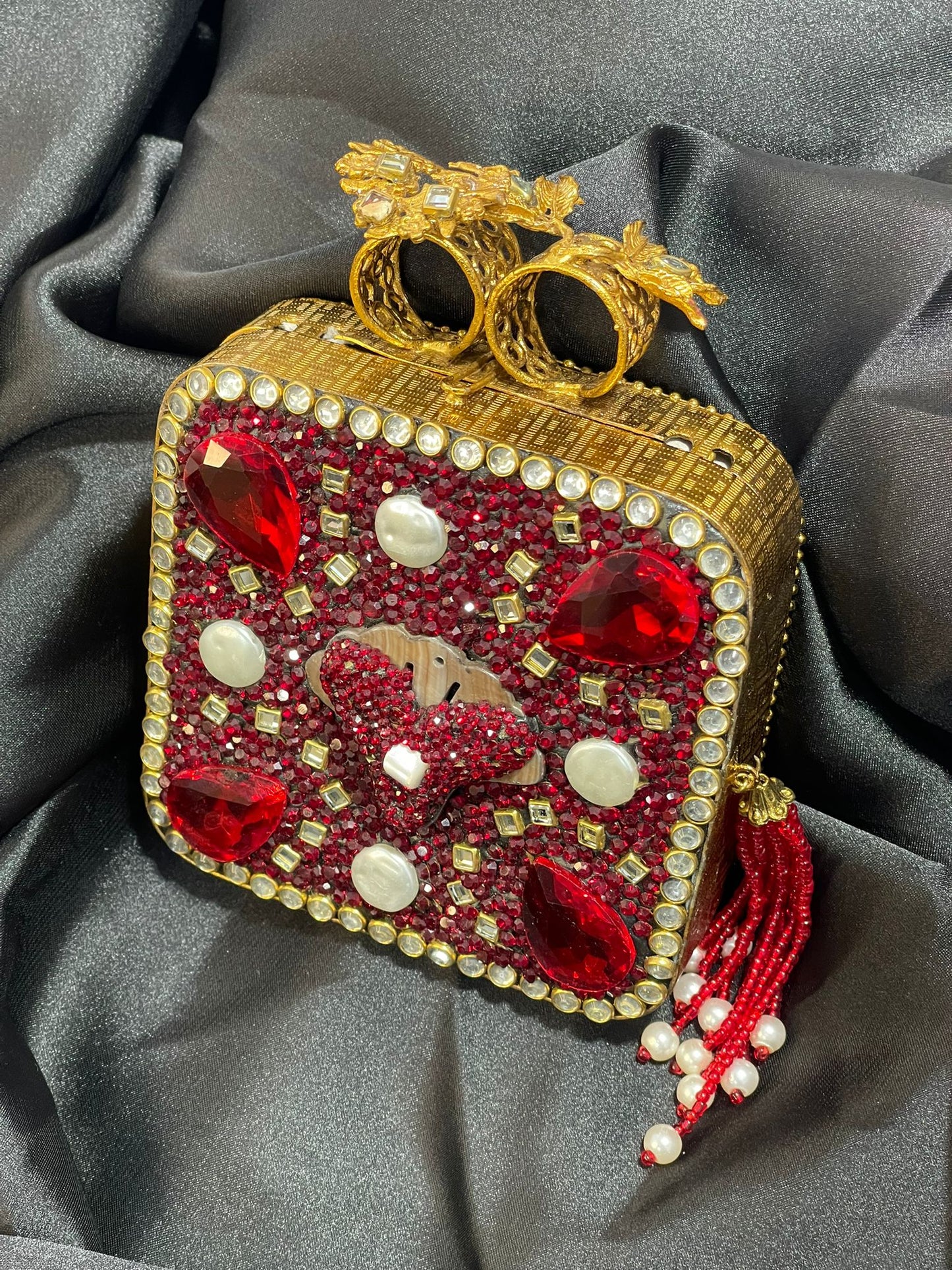 Dual-Sided Turkish Clutch – Red & Blue