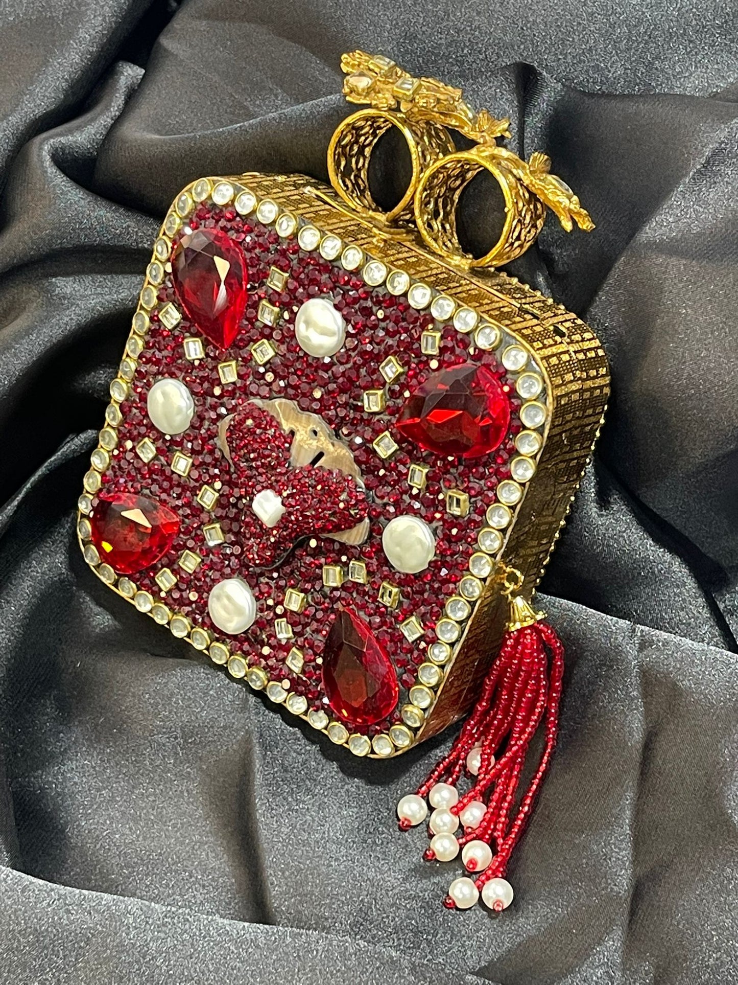Dual-Sided Turkish Clutch – Red & Blue