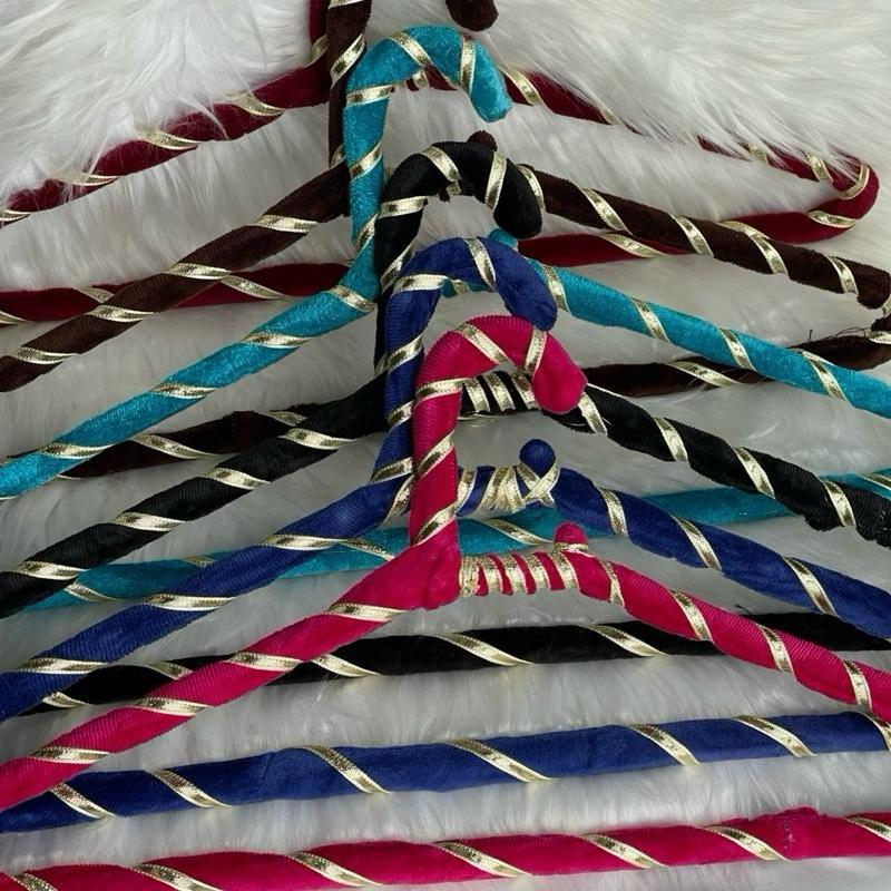 6-Pack Velvet Premium Gota Fancy Hangers for Wedding Trousseau & Gifting