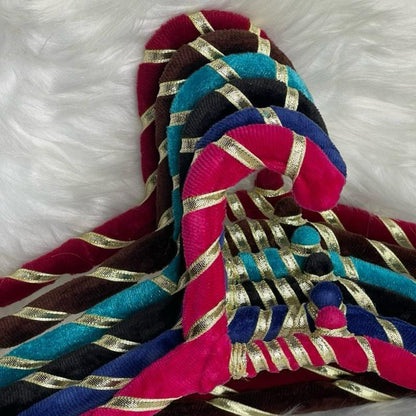 6-Pack Velvet Premium Gota Fancy Hangers for Wedding Trousseau & Gifting