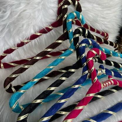 6-Pack Velvet Premium Gota Fancy Hangers for Wedding Trousseau & Gifting