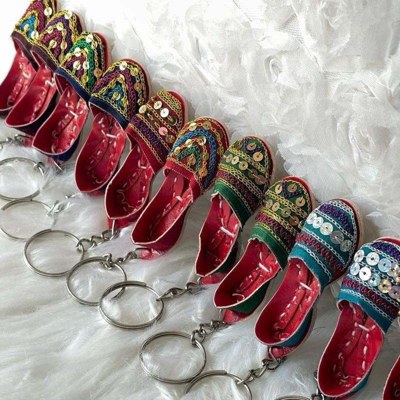 Handmade Khussa Keychain or Mini Chappal Keychain