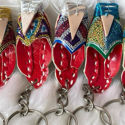 Handmade Khussa Keychain or Mini Chappal Keychain