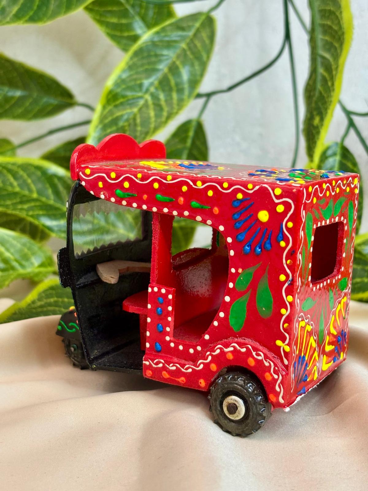 Hand-Painted Wooden Rickshaw, Truck & Tanga for Traditional Home Décor