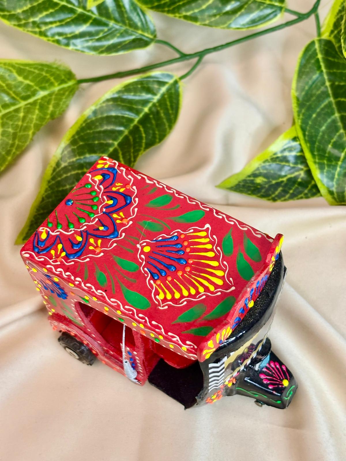 Hand-Painted Wooden Rickshaw, Truck & Tanga for Traditional Home Décor