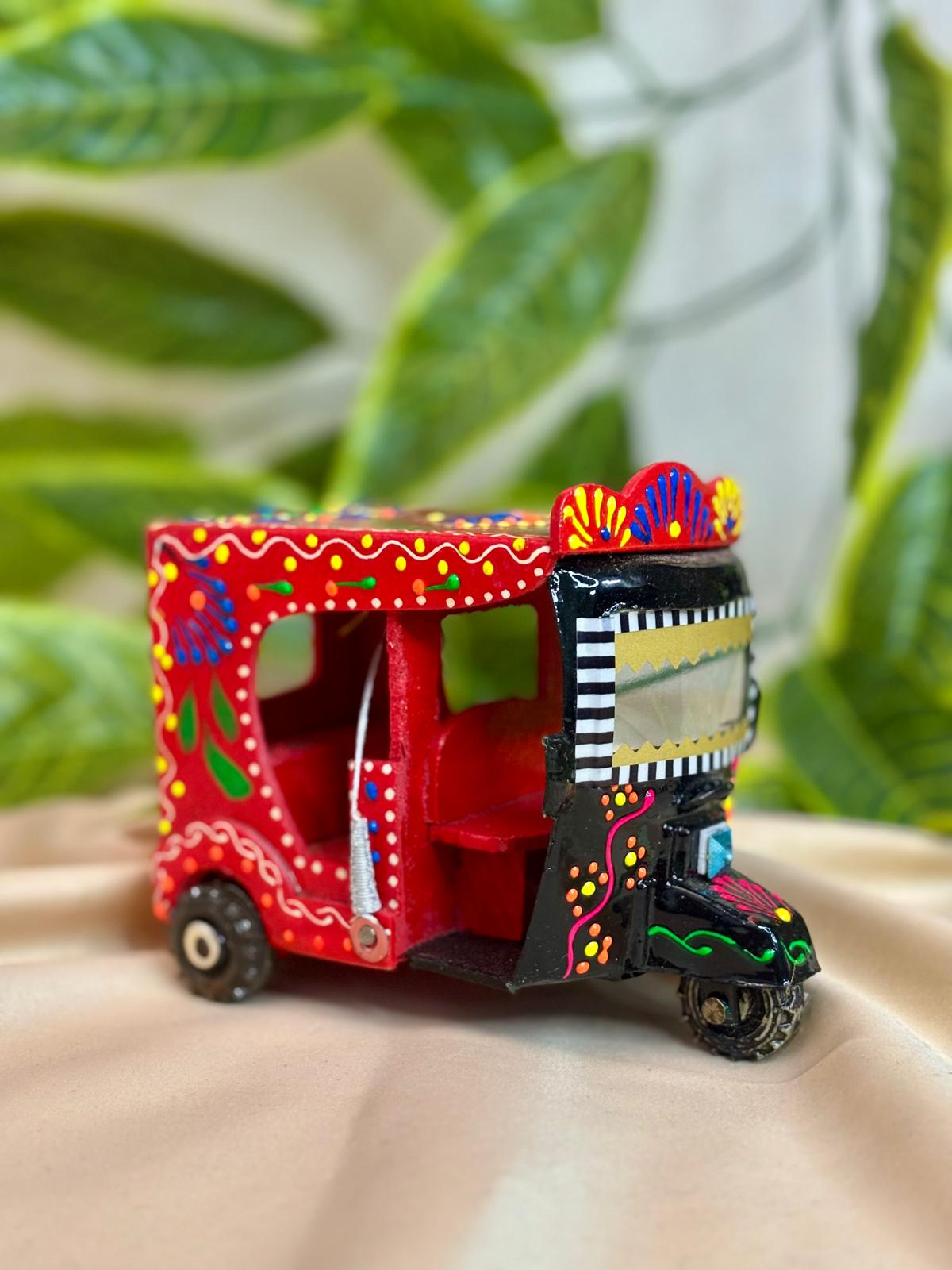 Hand-Painted Wooden Rickshaw, Truck & Tanga for Traditional Home Décor
