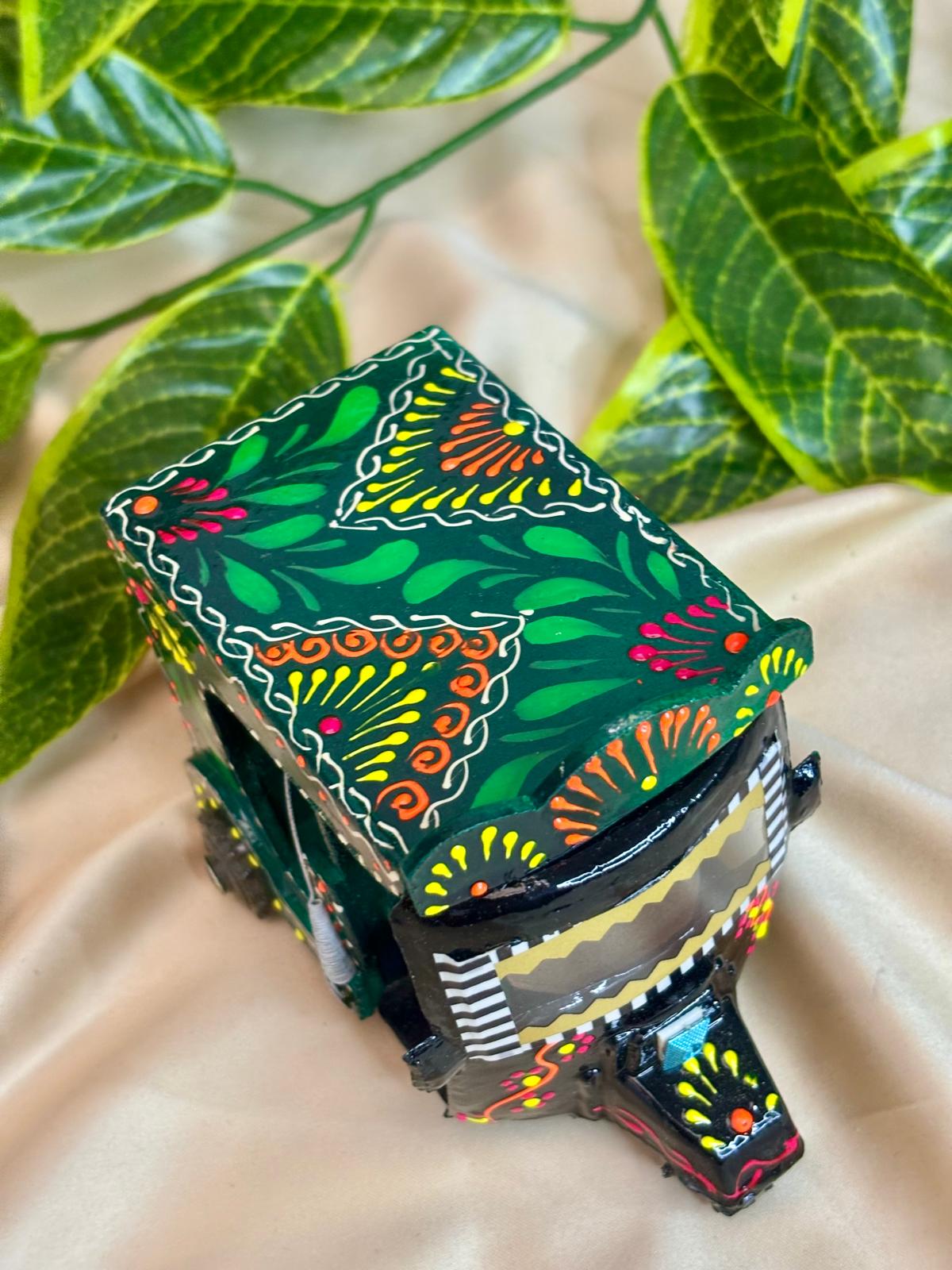 Hand-Painted Wooden Rickshaw, Truck & Tanga for Traditional Home Décor