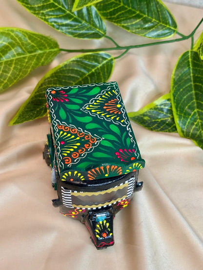 Hand-Painted Wooden Rickshaw, Truck & Tanga for Traditional Home Décor
