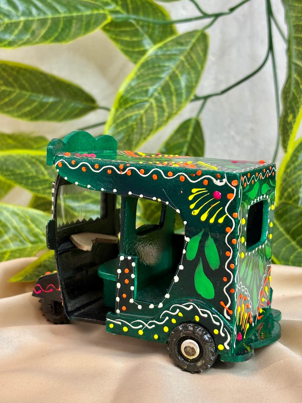 Hand-Painted Wooden Rickshaw, Truck & Tanga for Traditional Home Décor