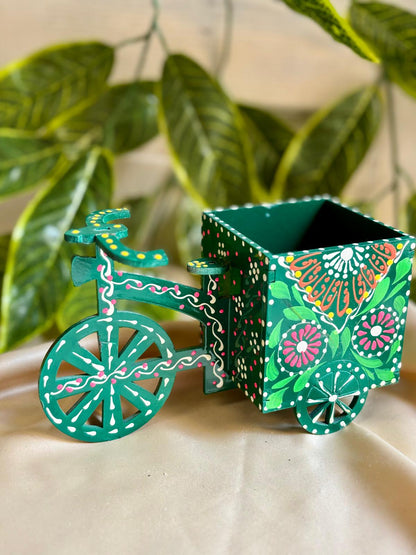 Hand-Painted Truck Art Bicycle Cutlery Holder | Traditional Folk Art Organizer