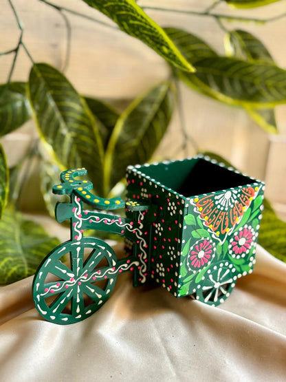 Hand-Painted Truck Art Bicycle Cutlery Holder | Traditional Folk Art Organizer