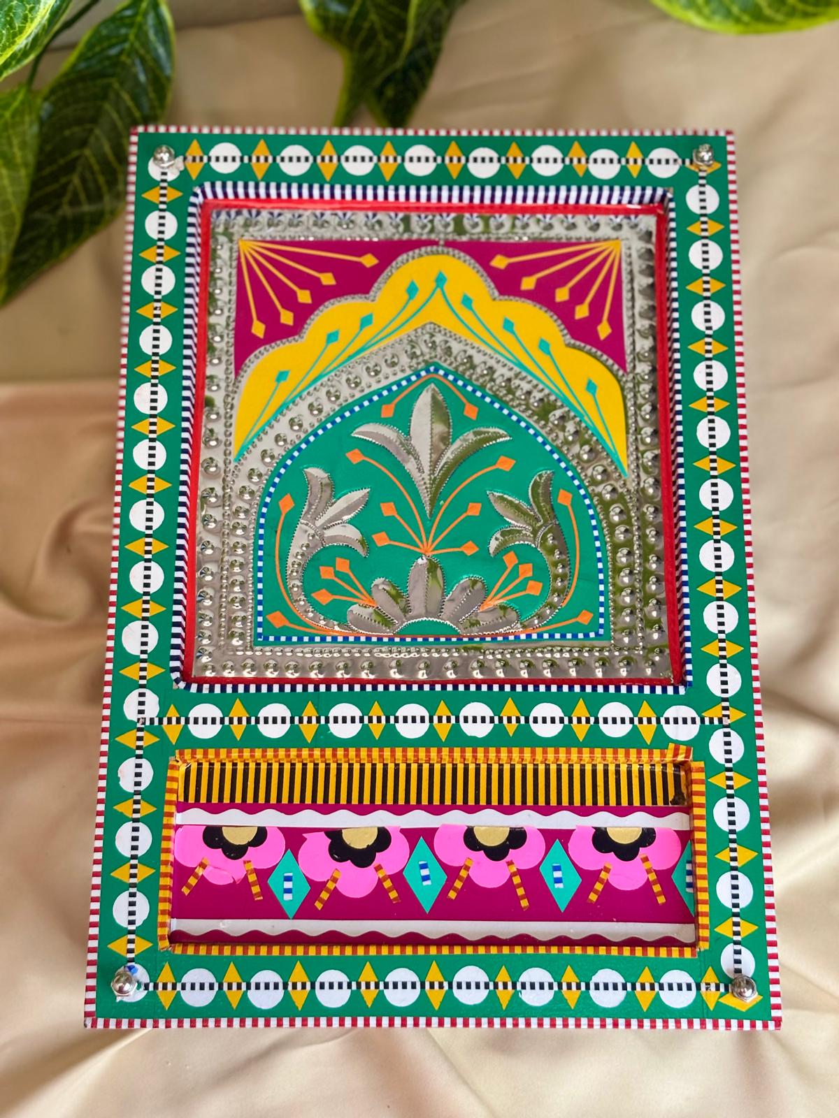 Miniature Truck Art Charpaye – Vibrant Hand-Painted Bed Centerpiece for Events