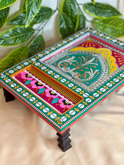 Miniature Truck Art Charpaye – Vibrant Hand-Painted Bed Centerpiece for Events