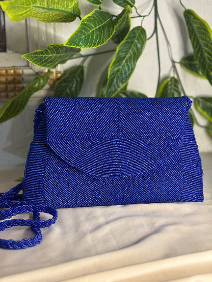 Single-Tone Elegant Beaded Clutch | Fully Hand-Crafted All-Over Beadwork