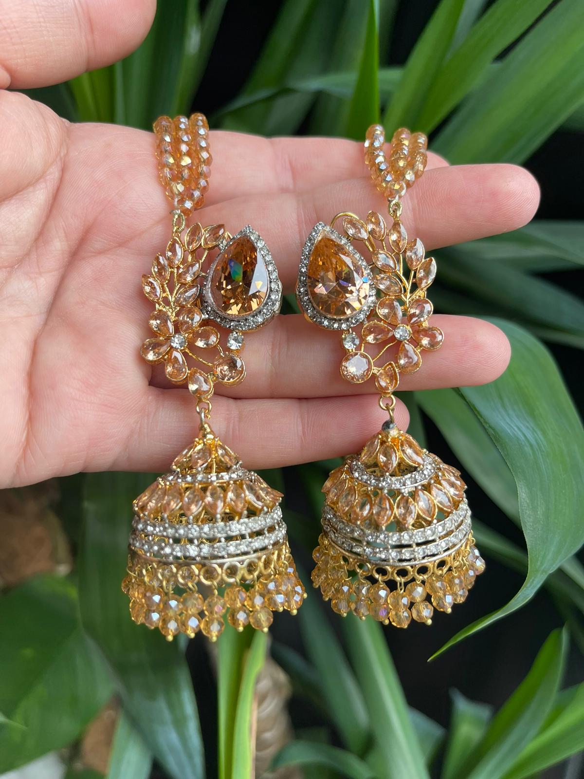 Zircon Fancy Jhumka Set