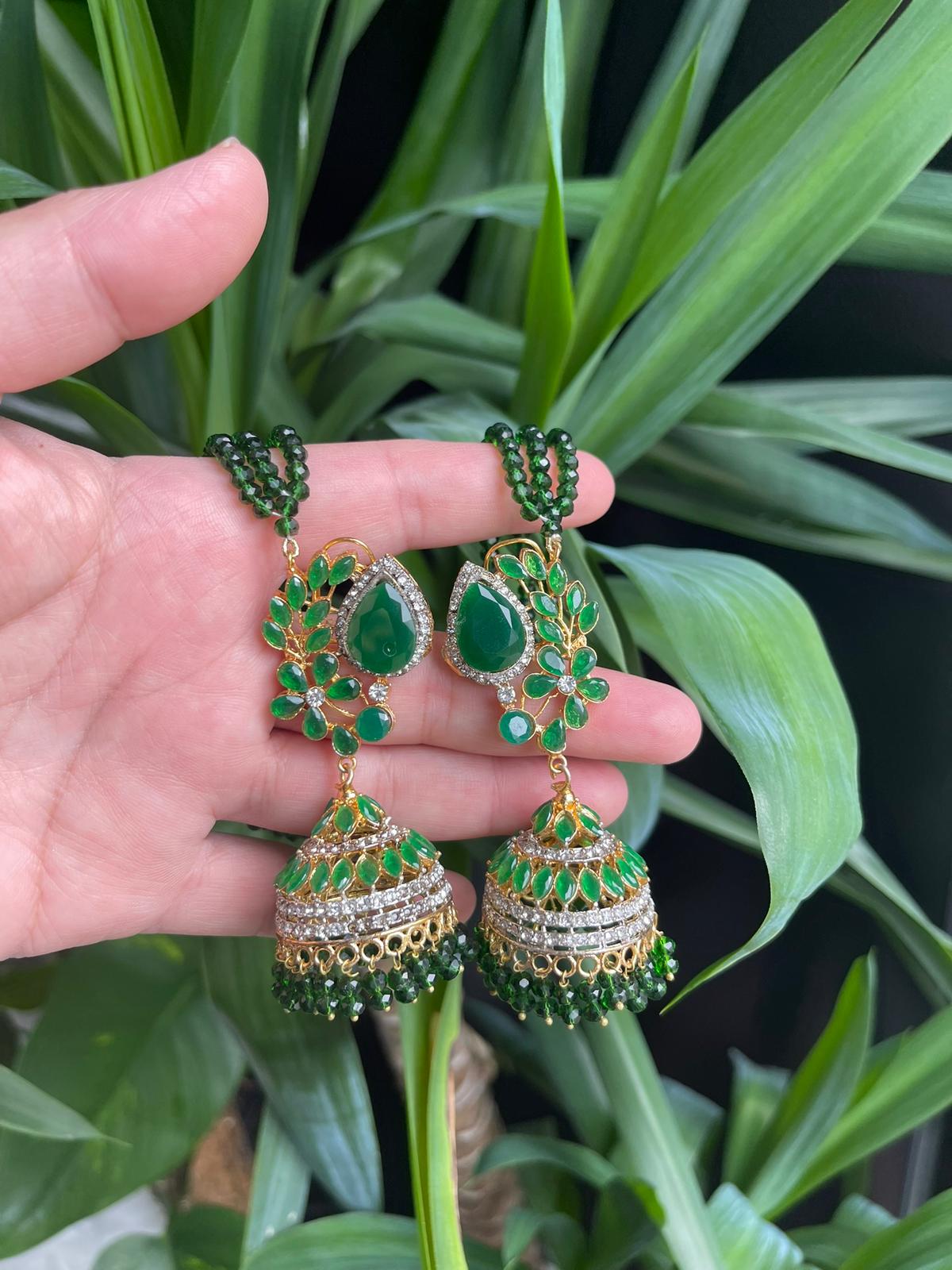 Zircon Fancy Jhumka Set