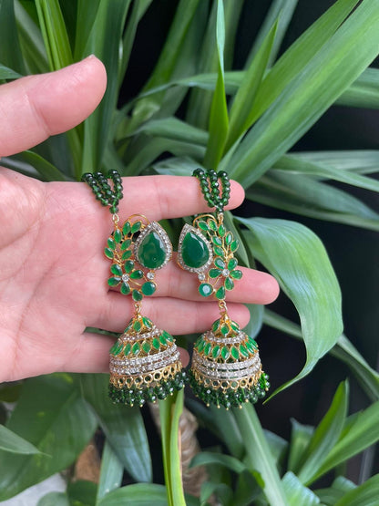 Zircon Fancy Jhumka Set