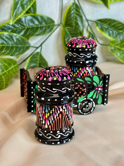 Hand-Painted Truck Art Salt & Pepper Cart |