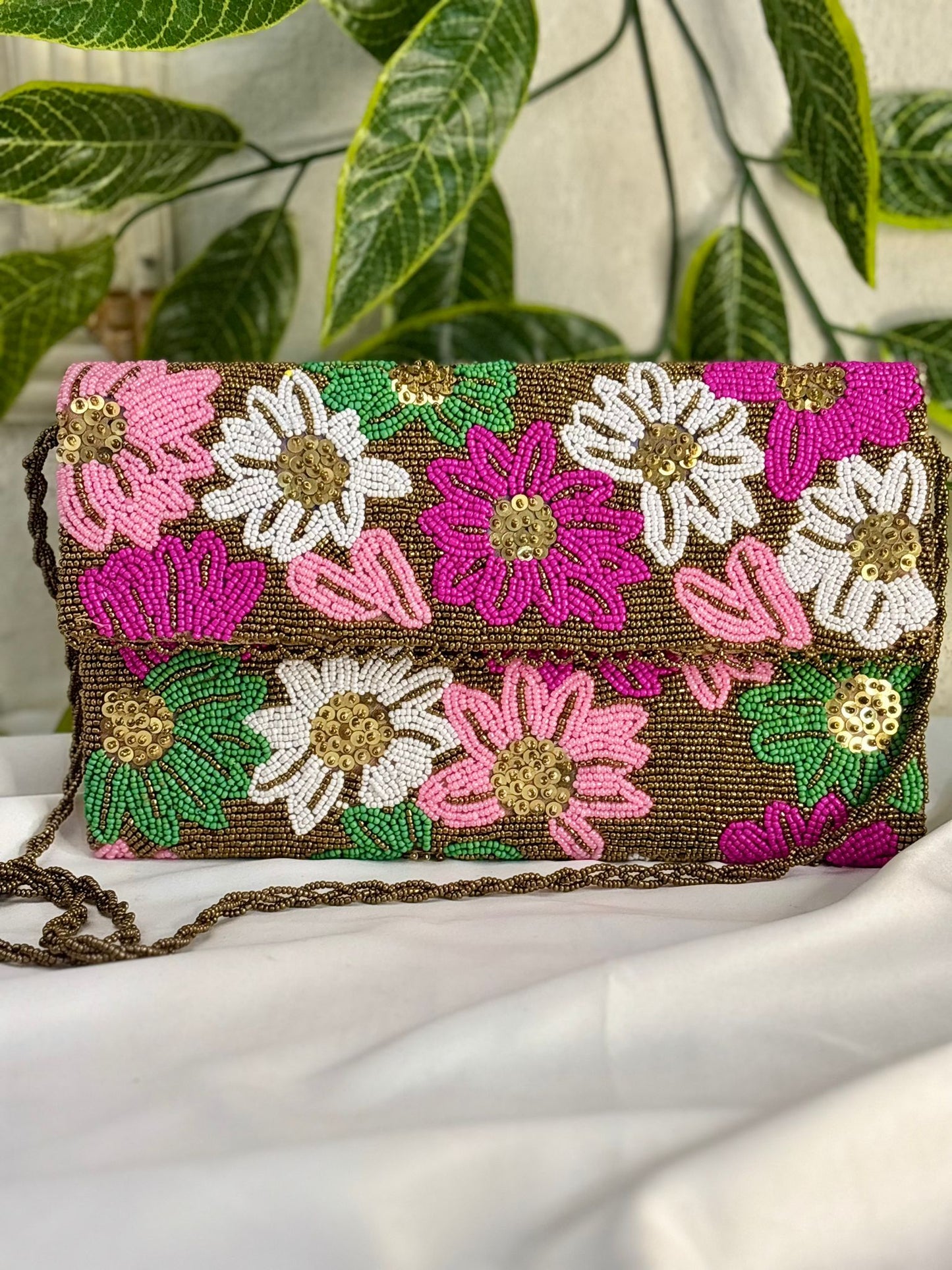 Vintage Velvet Clutch | Hand-Embroidered Gold Zardosi & Beadwork
