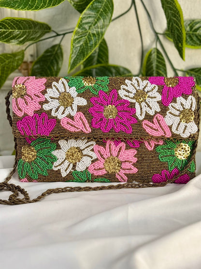 Vintage Velvet Clutch | Hand-Embroidered Gold Zardosi & Beadwork