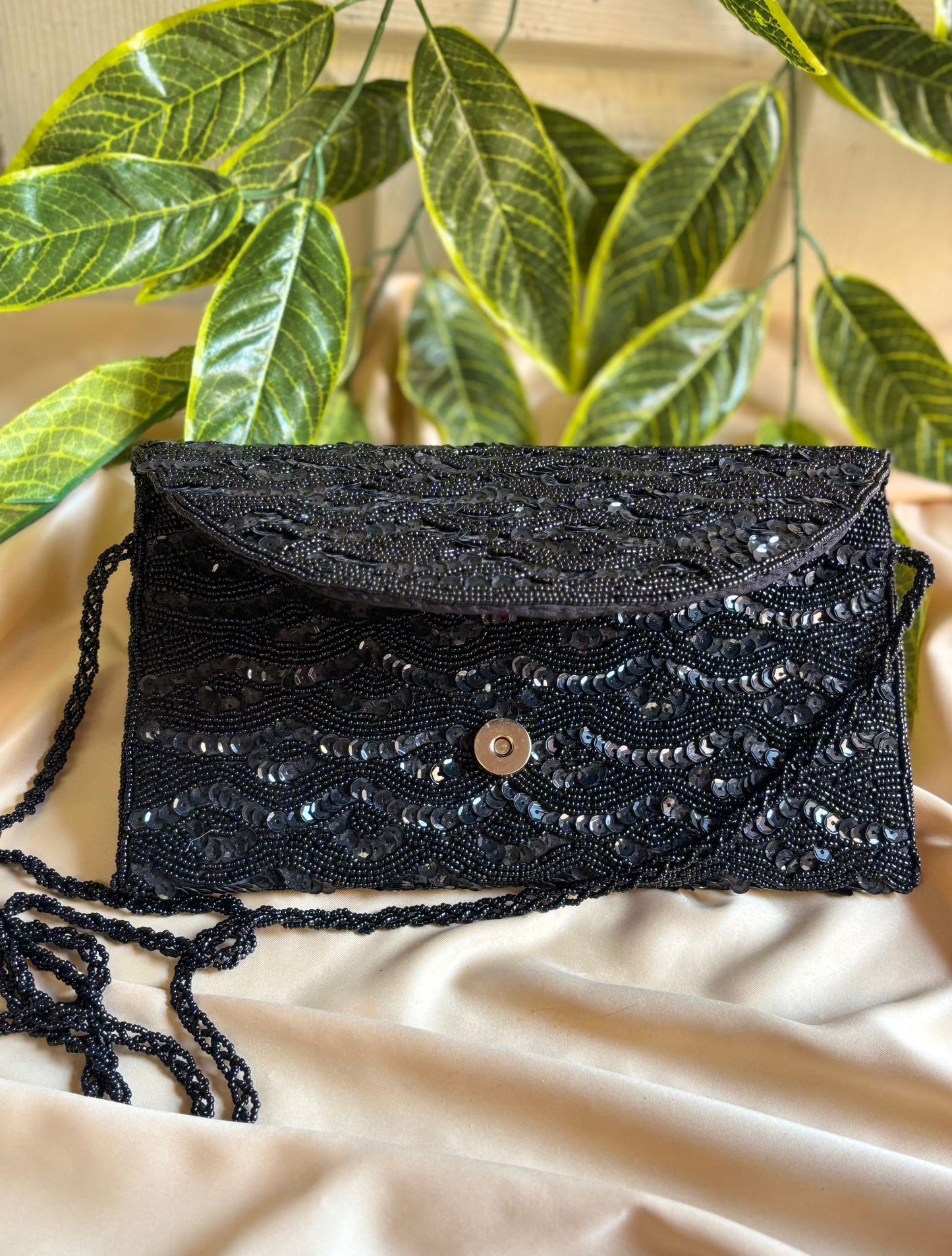 Vintage Velvet Clutch | Hand-Embroidered Gold Zardosi & Beadwork